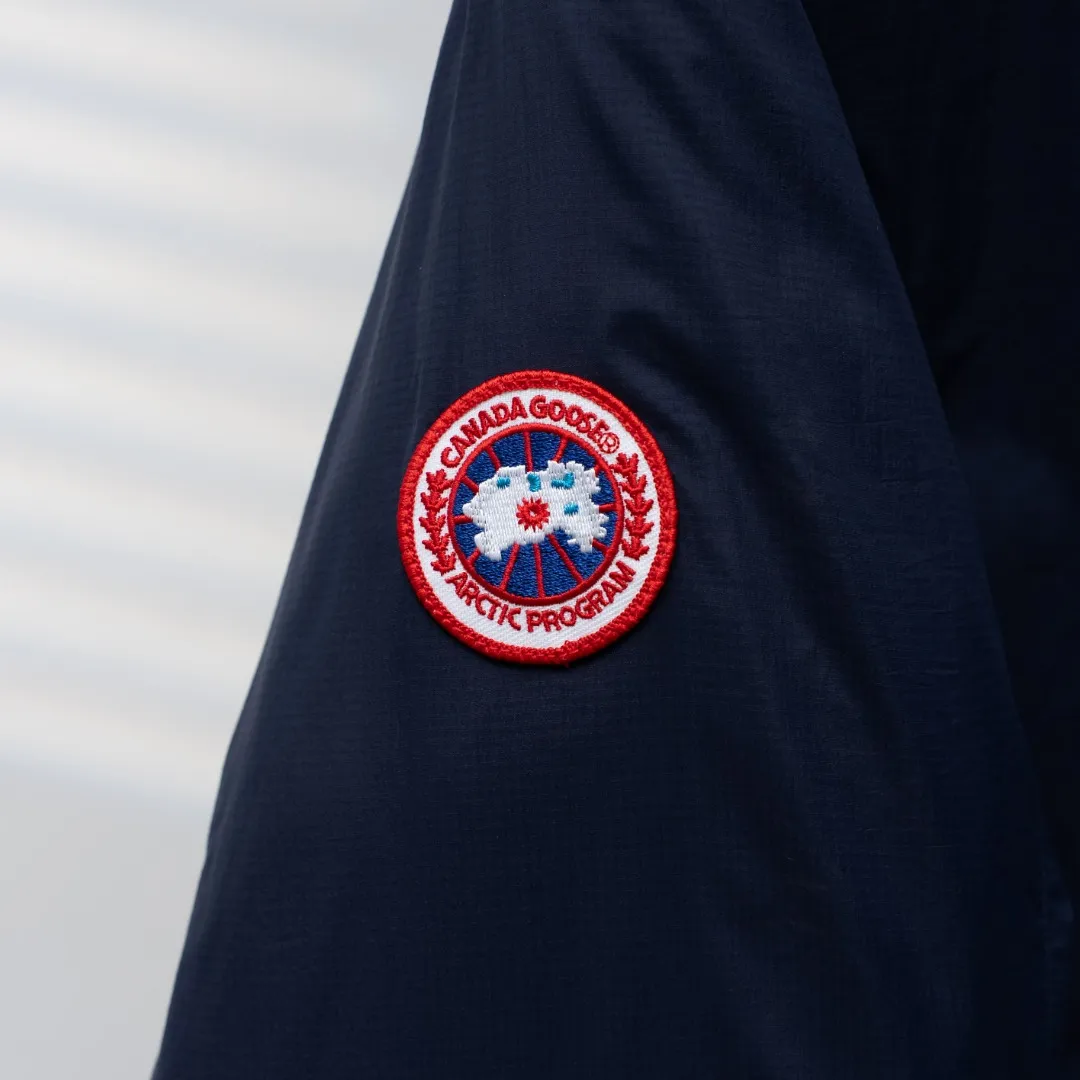 P860 CANADA GOOSE丨Canada Goose 5079 single zipper sleeve logo stand collar down jacket Color: Dark Blue Size: S-XXL